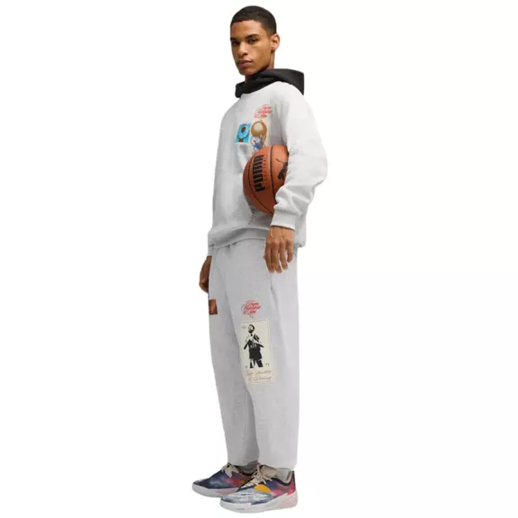 Pantalón Puma Basketbal Hooptopia Graphic Sweat Pant "Light Gray"