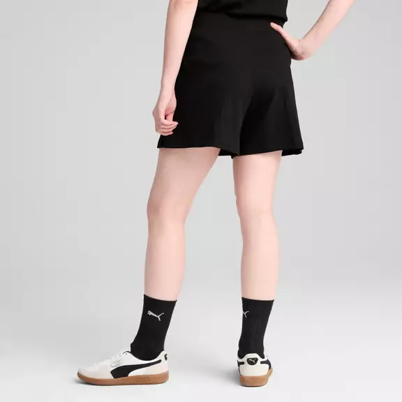 Puma ESS ELEVATED High-Rise Rib Shorts 5" "Black"
