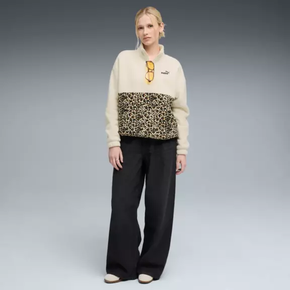 Puma ESS GRAPHIC Animal Relaxed Half-Zip Crew "Alpine Snow"