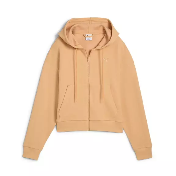Puma HER Comfort Crop Full-Zip Hoodie "Warm Beige"