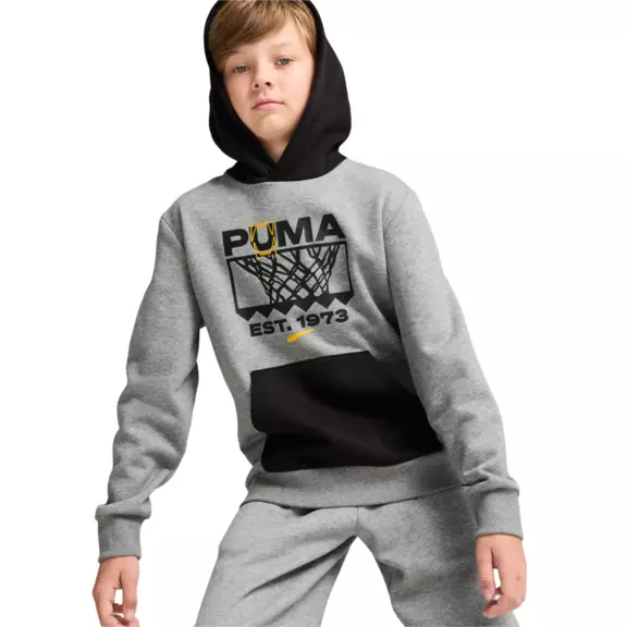 Puma Junior Basketball Winning Shot Hoodie Fleece "Medium Gray"