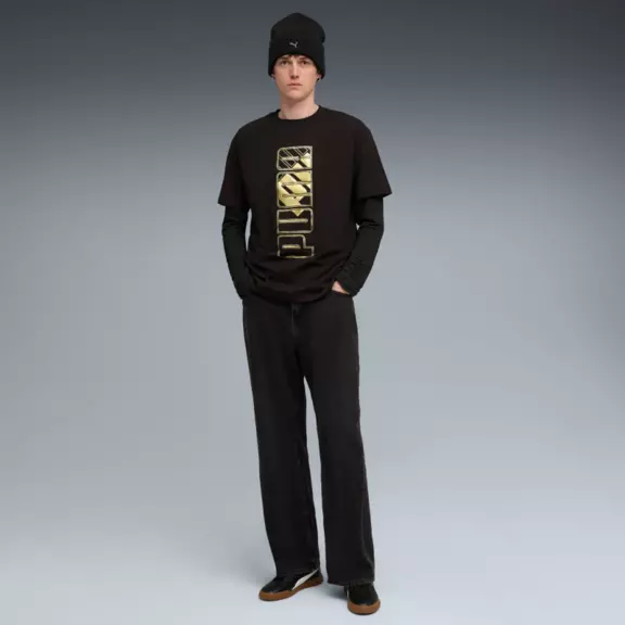 Puma MAXIMAL METALLIC Relaxed Tee " Black"