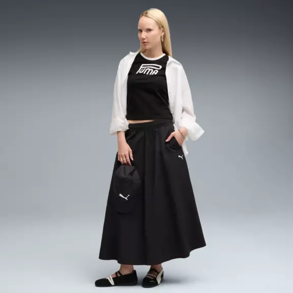 Puma T7 Woven Midi Skirt "Black"