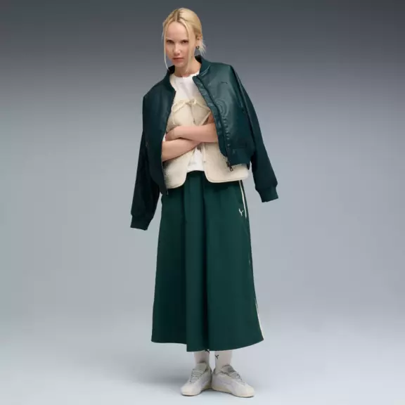 Puma T7 Woven Midi Skirt "Green Terrain"