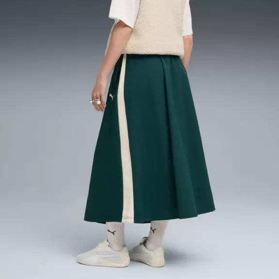 Puma T7 Woven Midi Skirt "Green Terrain"