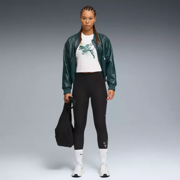 PUMA W GREEN TERRAINS FASHION GRAPHIC TEE "White"