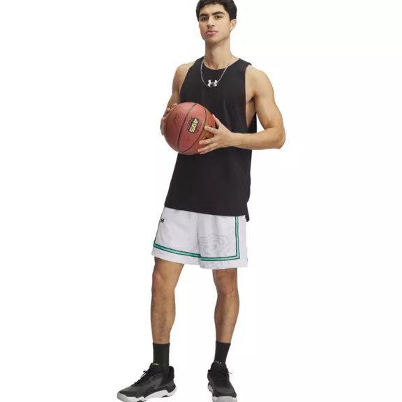 UA Men's Zone Pro 18cm Mesh Shorts Printed "White"