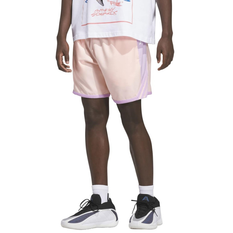 Short Adidas Anthony Edwards Crazy Lite "Haze Coral-Bliss Lilac"