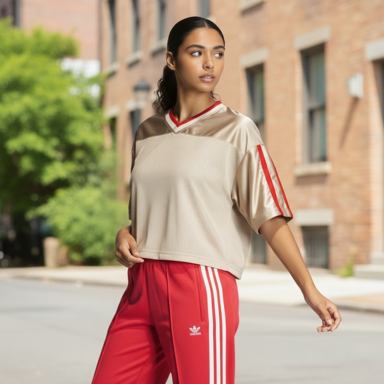 Camiseta Tejido Mesh Adidas Stadium "Beige"