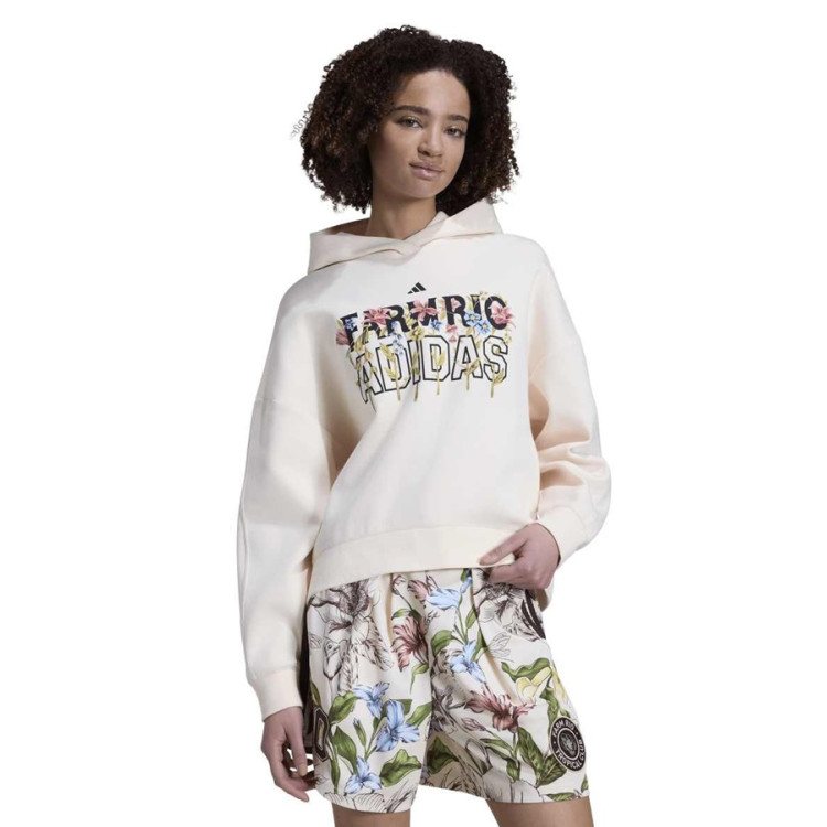 Sudadera Adidas x Farm Rio Hoodie "Ecru Tint-Shadow Brown-Multicolor"