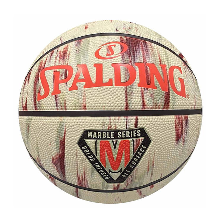 Balón Basket Spalding Marble Series Ruber "Pearl Coffee Scarlet" Sz.5