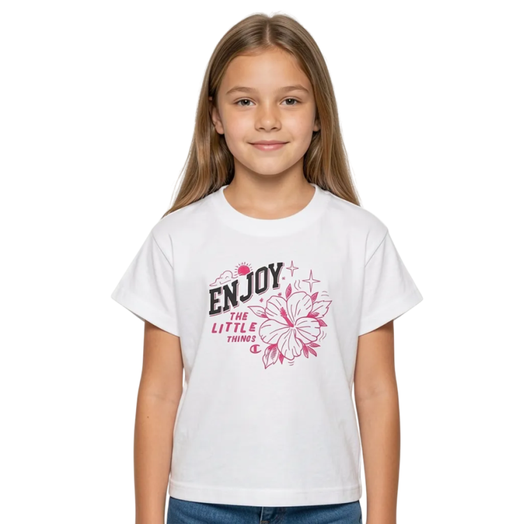 Camiseta Niña  Champion GRAPHIC CREW NECK "White"