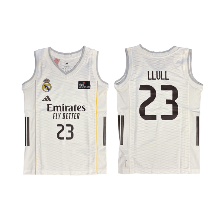 Añadir a la cesta Camiseta Real Madrid Basket 1ª Equipación JR. 2025-26 # 23 LLULL # Camiseta Real Madrid Basket 1ª Equipación JR. 2025-26 # 23 LLULL #