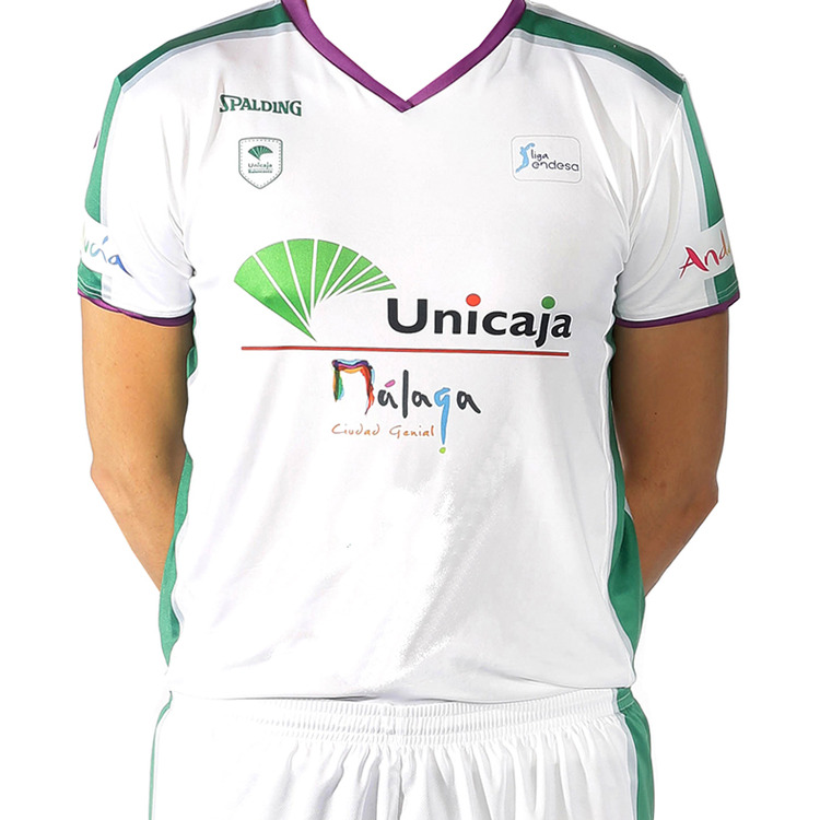 Camiseta Unicaja Málaga ACB 2ª Equipación 2017/18 (blanco/morado)