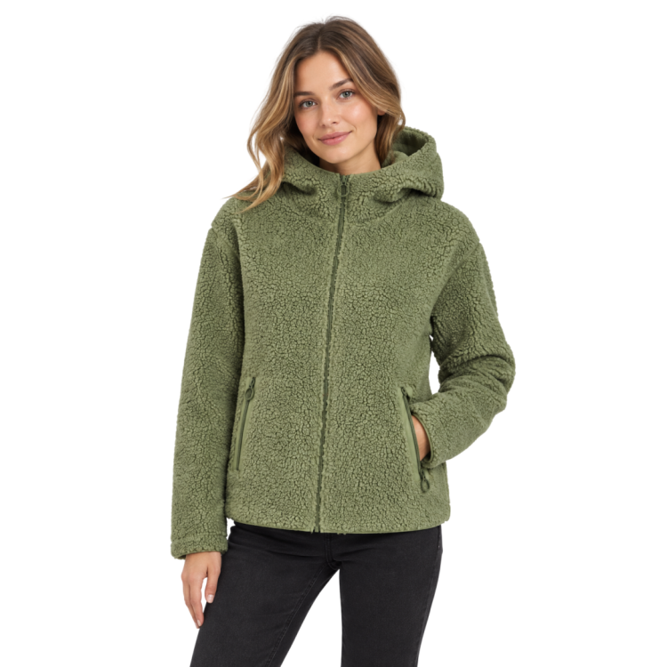 Chaqueta con capucha de pelo sintético Campagnolo "Green Tea"