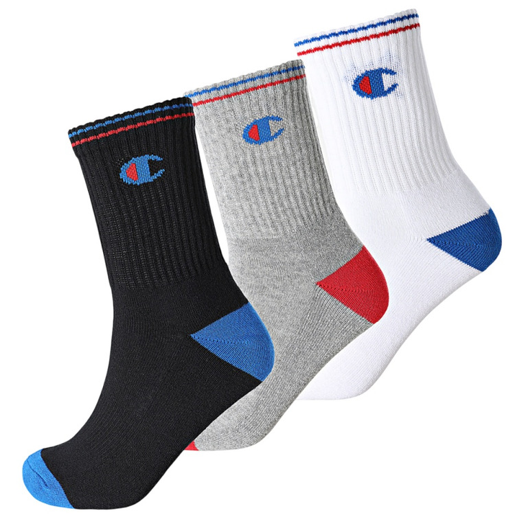 Añadir a la cesta Champion 3 Pack Crew Logo Socks "Black-Blue-Red" Champion 3 Pack Crew Logo Socks "Black-Blue-Red"