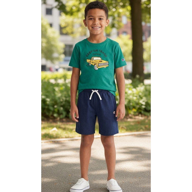 Conjunto Niño Camiseta + Short Champion Graphic "Green and Navy"