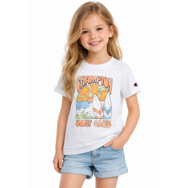 Camiseta champion niña Graphi "White-orange"