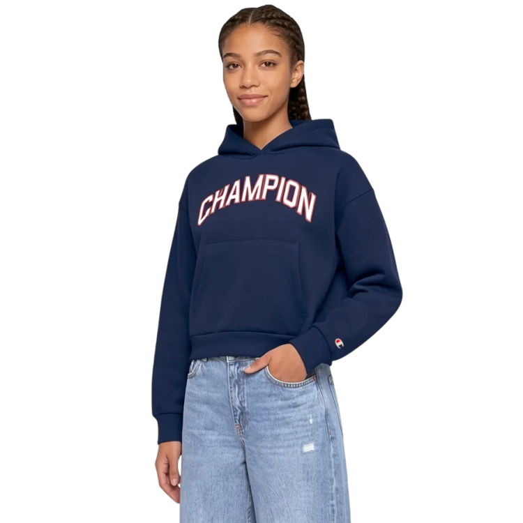 Sudadera corta con Capucha Niña Champion Graphic Logo Main Street Fleece "Navy"