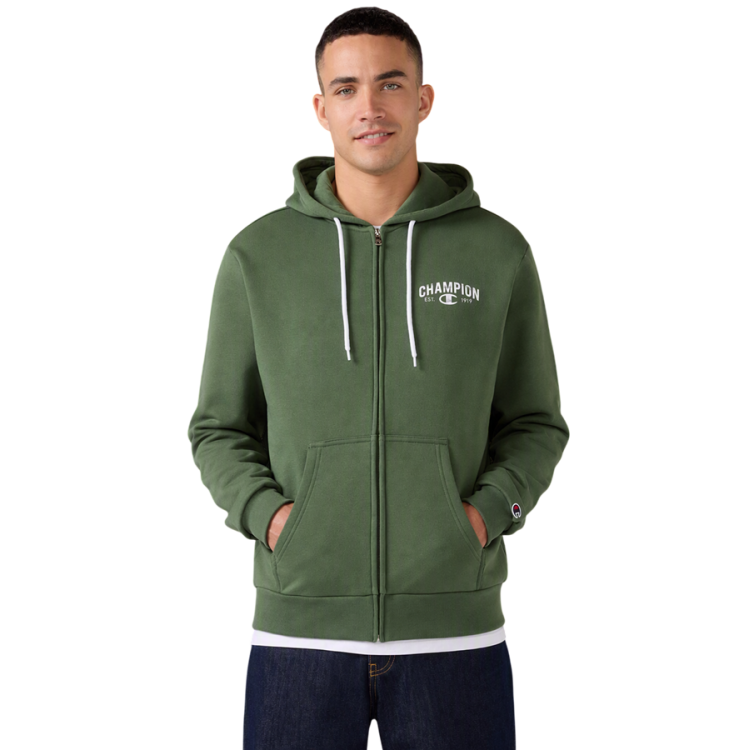 Sudadera Con Cremallera Completa Champion Graphic Logo Est. "C" 1919 "Military Green"