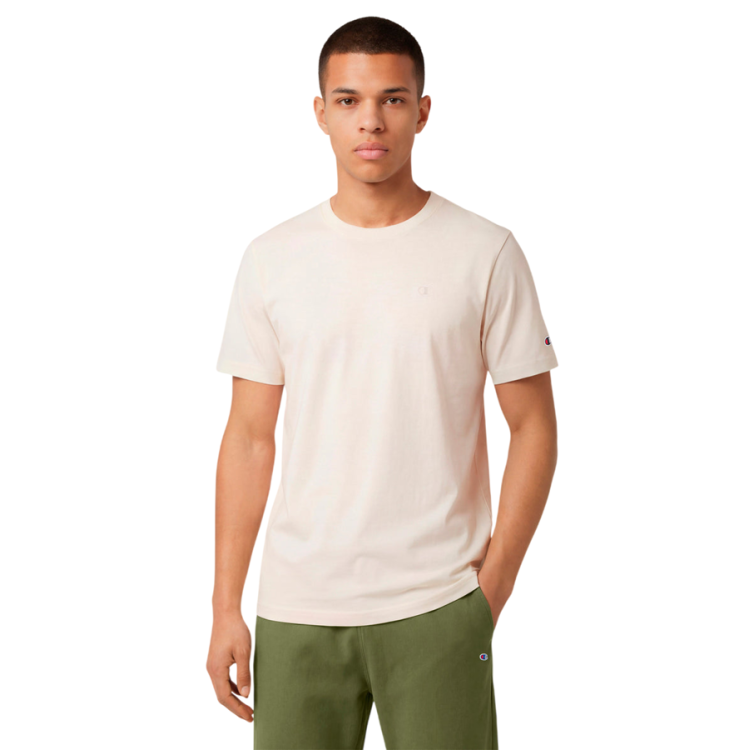 Camiseta Hombre Champion Icons Con Pequeño Logo C Bordado "Cream"