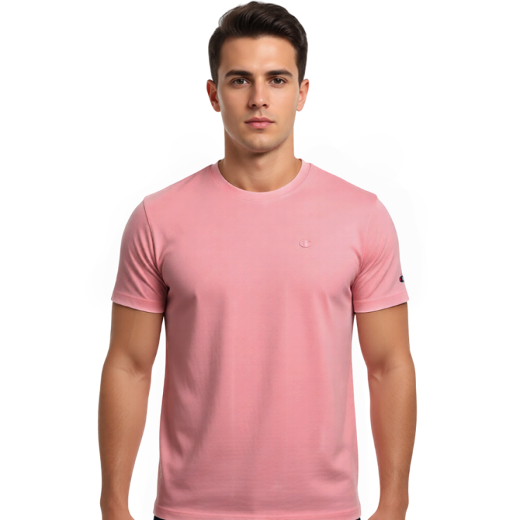Camiseta Hombre Champion Icons Con Pequeño Logo C Bordado "Pink"