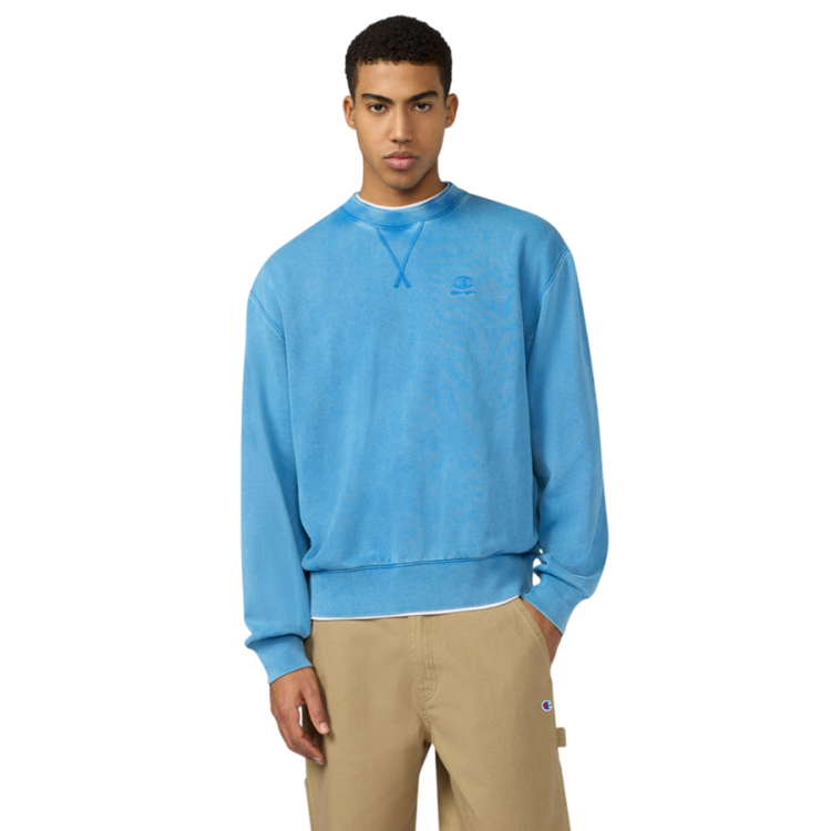 Sudadera Ligera Cuello Redondo Efecto Lavado Champion Icons "Blue"