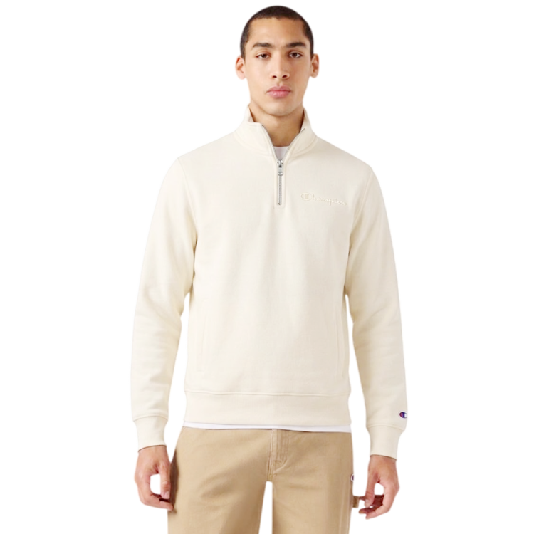 Sudadera Champion Icons con Media Cremallera Small Embroidered Logo "Cream"
