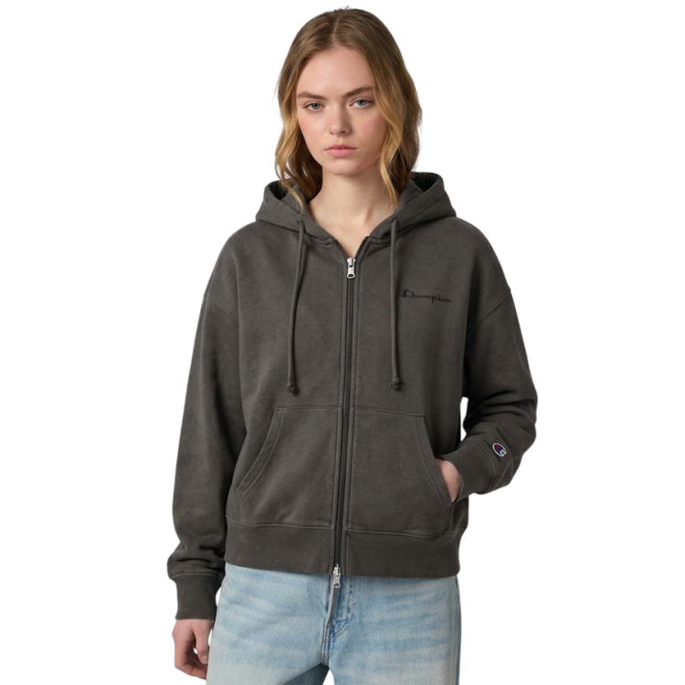 Sudadera Oversize Mujer con Cremallera Entera Champion Icons "Dark Gray"