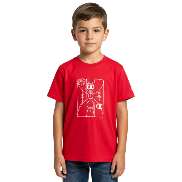 Camiseta Niño/Niña Champion Basketball Maxi Graphic Logo "Red"
