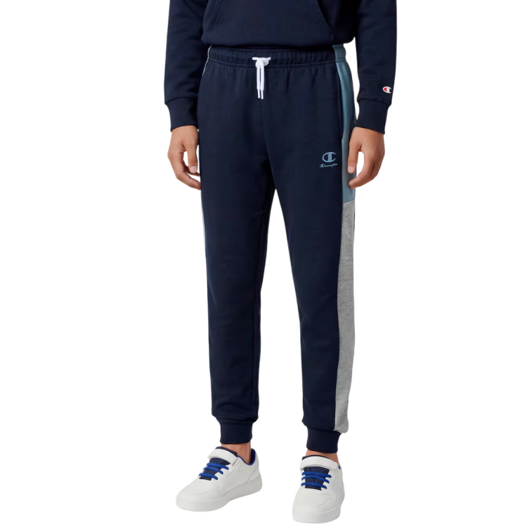 Pantalón Niño/Niña con Puño Champion Colour Block Embroidery Logo "Navy-Blue"