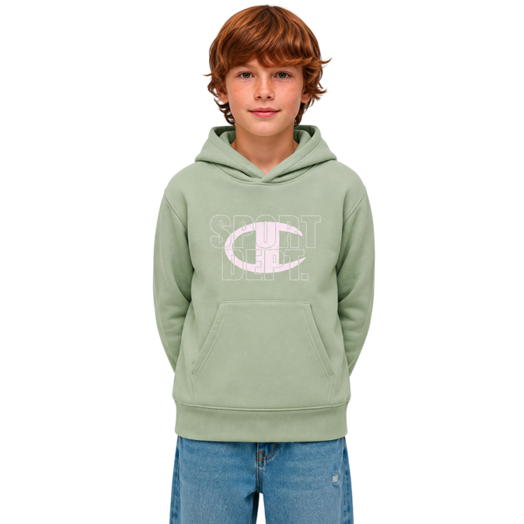Sudadera Niño/Niña con Capucha Champion Graphic Logo Powerblend "Light Olive Green"