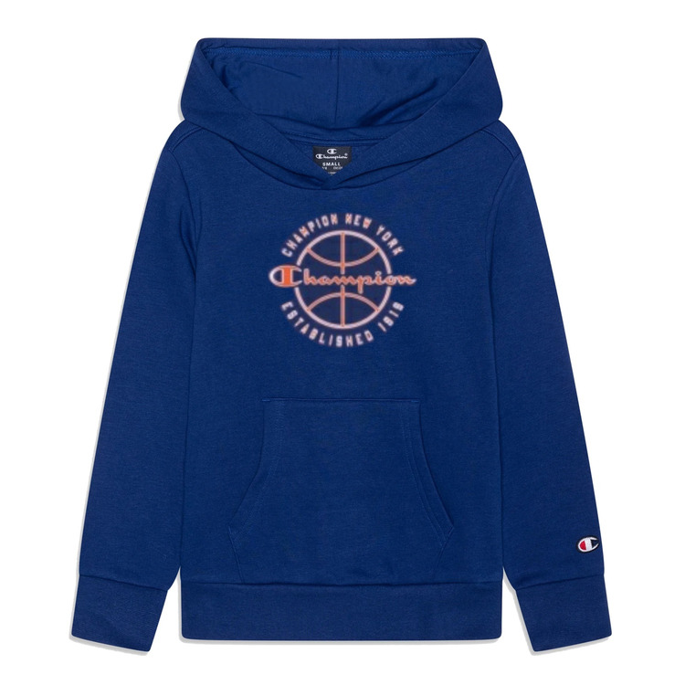 Champion Kids Modern Basketball Big Logo Hoodie "Blue"