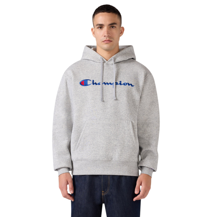 Sudadera Champion con capucha de felpa para hombre corte relajado “Gray”