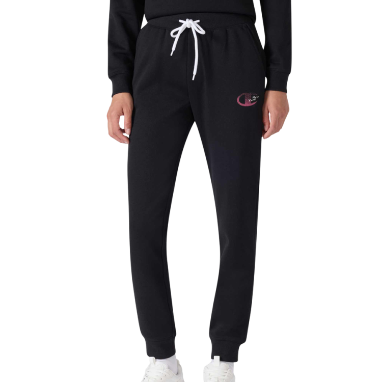 Pantalón Mujer Con puño Champion Graphic Logo C NY Rib "Black"