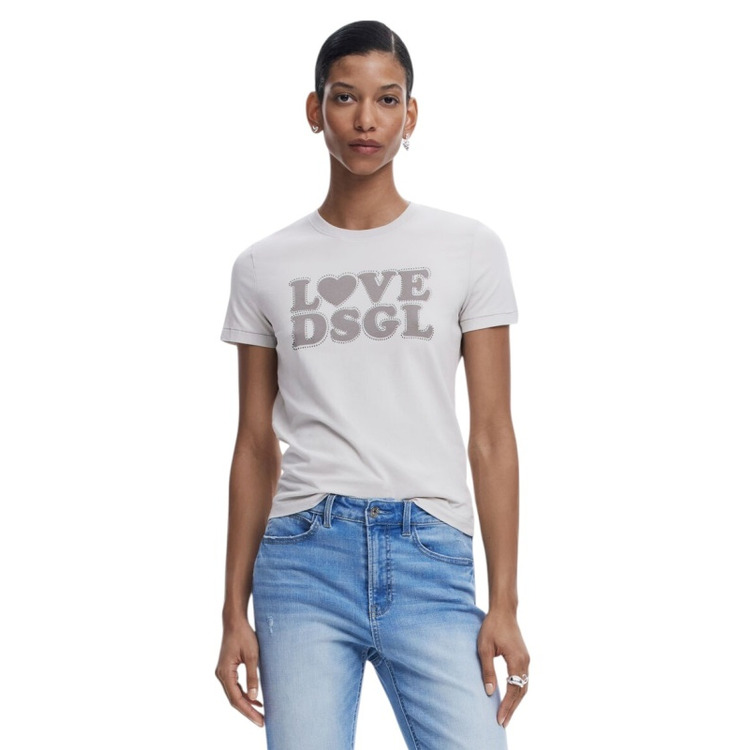 Desigual Plain T-shirt Love "grey"