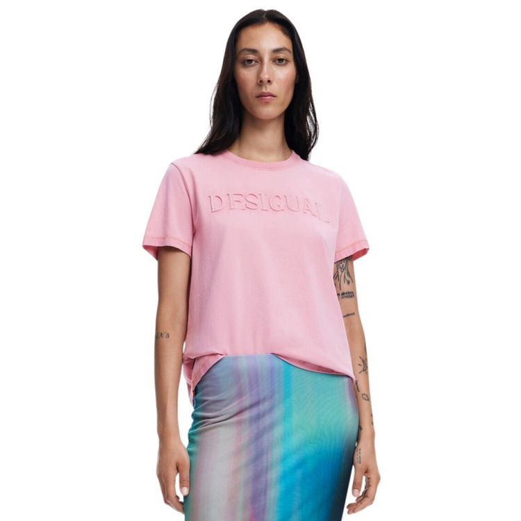 Desigual shiny t-shirt "pale pink"