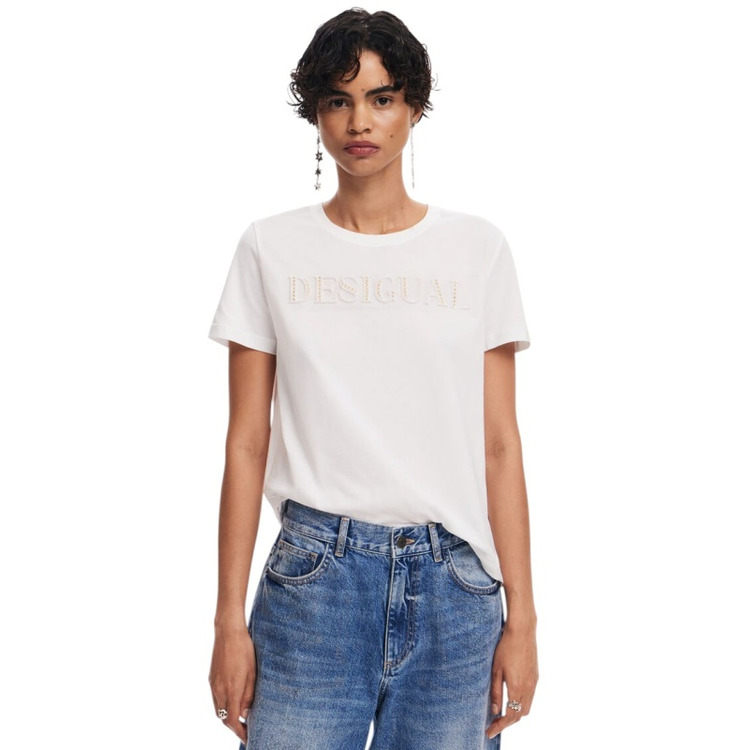 Desigual shiny t-shirt "White"
