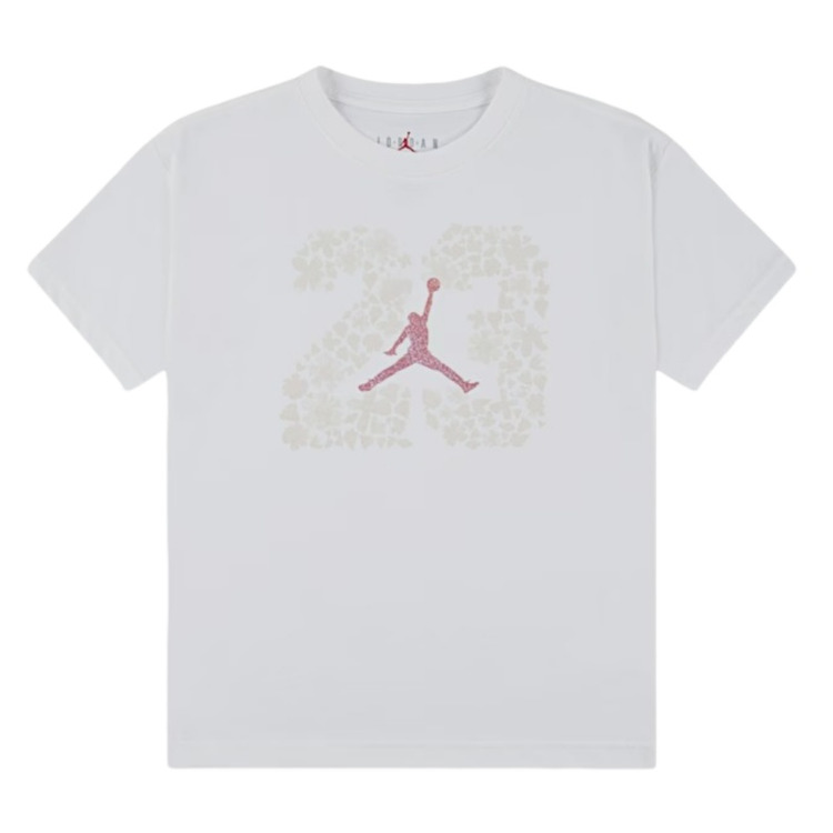 Jordan Girls JDG 23 Floral SS Tee "White-Beige"