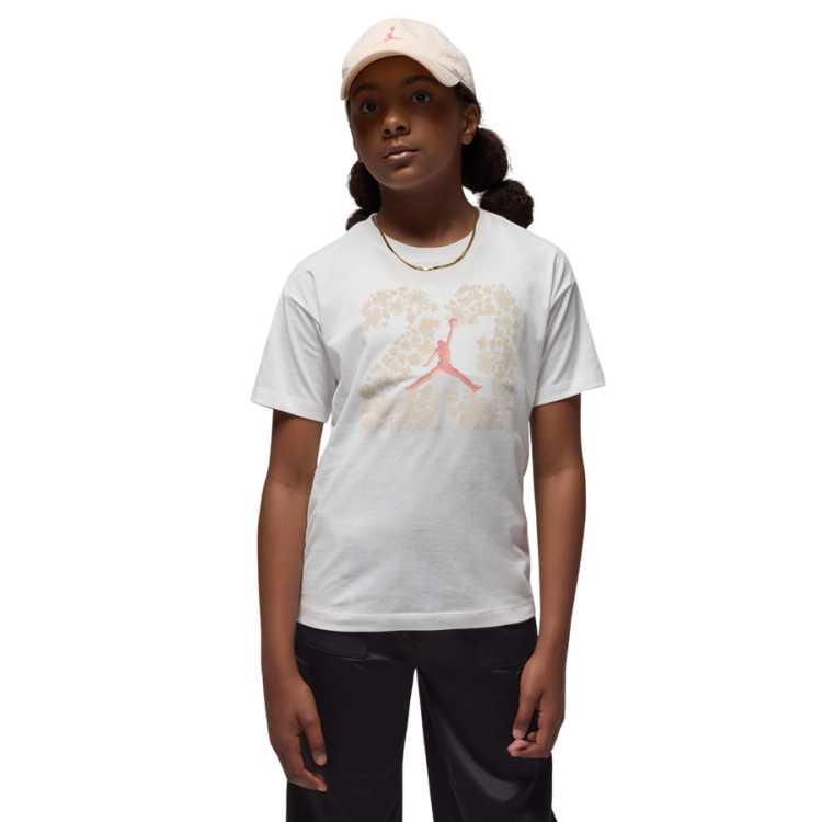 Camiseta Niña Jordan JDG 23 Floral SS "White-Beige"