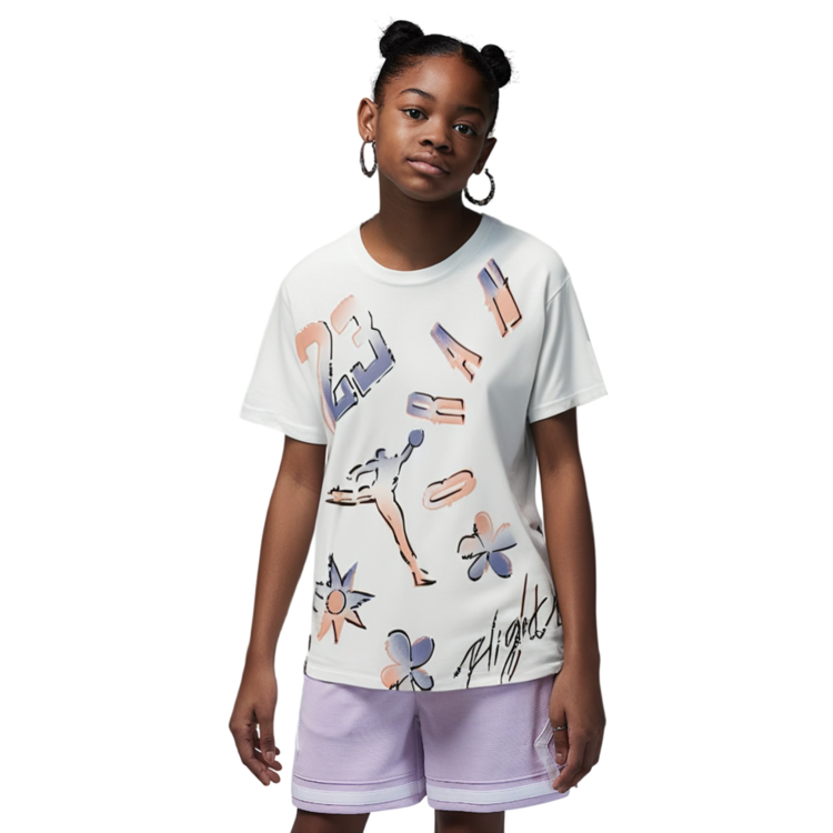 Jordan Girls JDG 23 Throwback SS Tee "White"