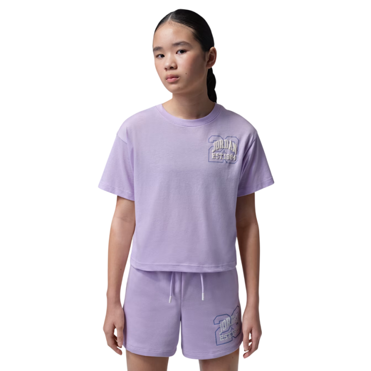 Camiseta Cropped Niña Jordan JDG Secret Garden Collegiate  "Violet Mist"