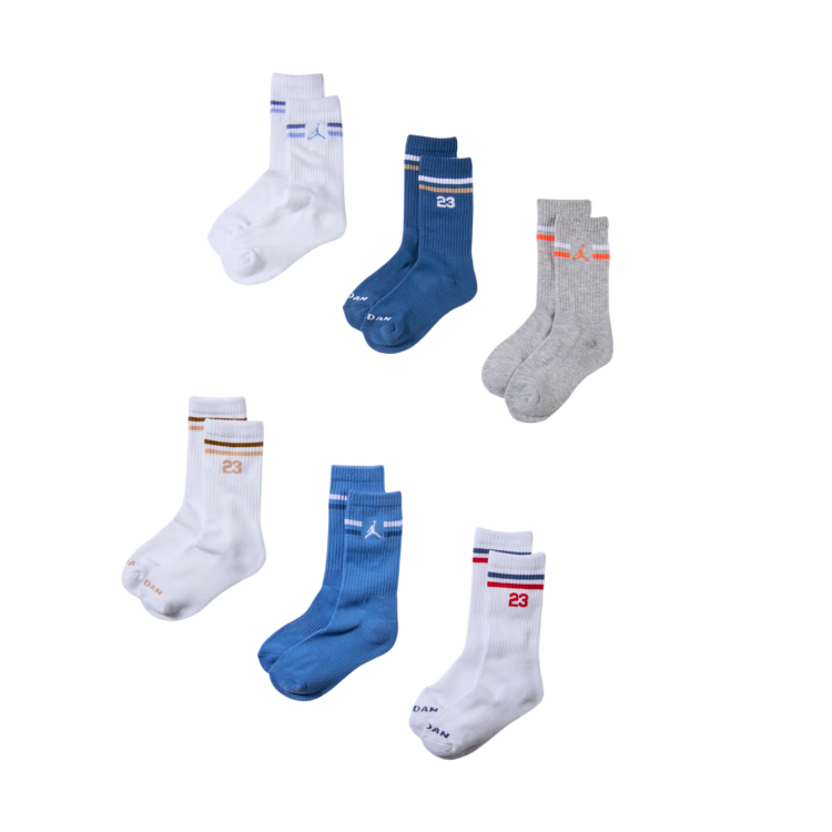 Calcetines Jordan Icon Stripe 6PK Crew "True Blue"