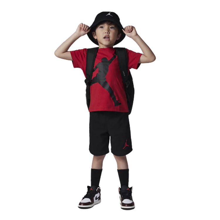 Conjunto Jordan Infants Jumpman Jumbo Tee + Short "Black-Gym Red"
