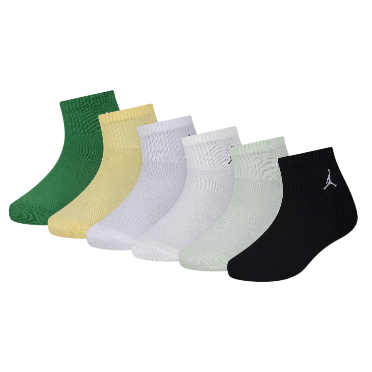 Jordan Kids JDB Everyday Essentials Ankle 6 PPack Socks "Lucky Green"