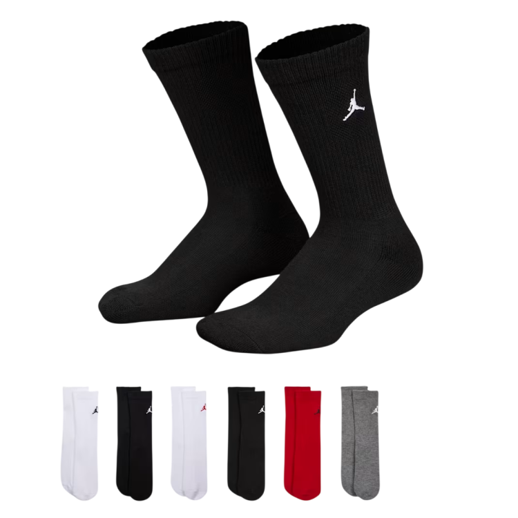 Calcetines Jordan Kids JDB Everyday Essentials Crew 6 PPack Socks "Gym Red"