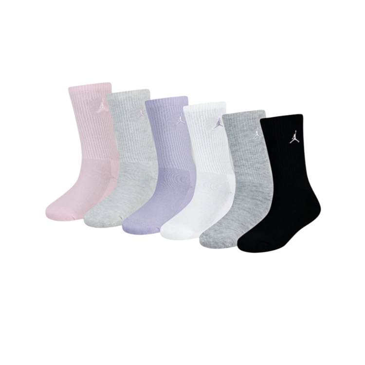 Jordan Kids JDB Everyday Essentials Crew 6 PPack Socks "Pink Foam"
