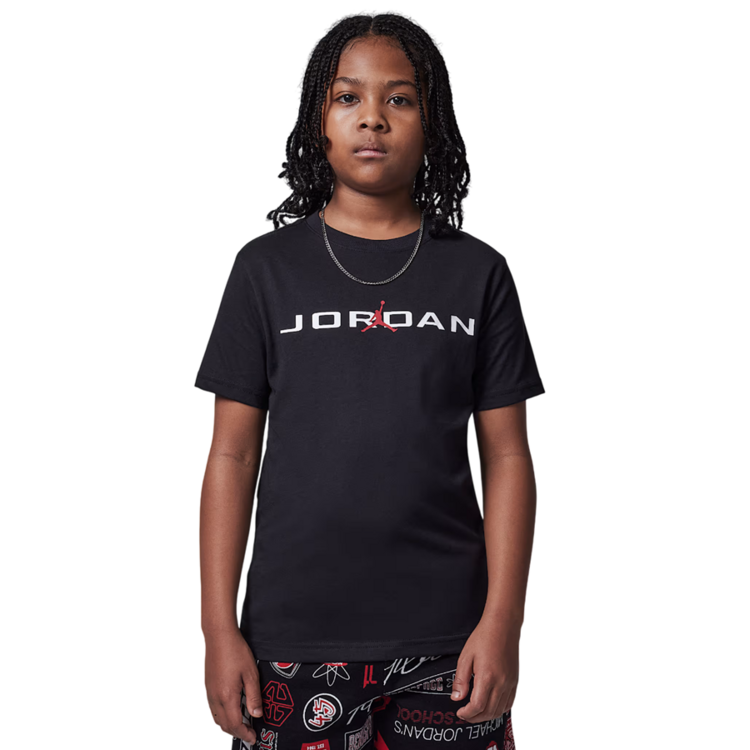 Camiseta Niño/Niña Jordan Kids MJ Air Strech SS Crew Tee "Black"
