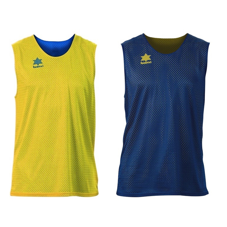 Camiseta sin Mangas Reversible Luanvi Triple "Yellow-Blue"