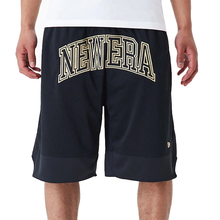 New Era Arch Logo Mesh Shorts "Black"